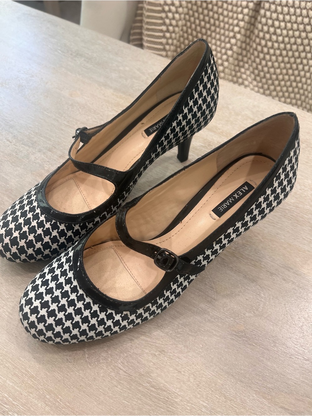 Alex Marie Houndstooth Mary Jane Kitten Heel Pumps - Picture 3 of 7